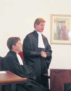 Attorney-General Guus Schram (left) with new Prosecutor Henk Jan Starrenburg. 