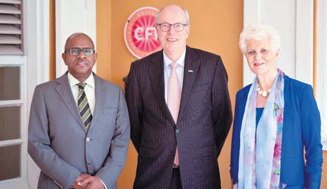 “The quality of the financial management of the public entities varies considerably and leads to very different evaluations,” says the Committee for Financial Supervision CFT Bonaire, St. Eustatius and Saba. From left: Hyden Gittens, Age Bakker and Sybilla Dekker. (Photo by Edgardo Lynch/CFT)