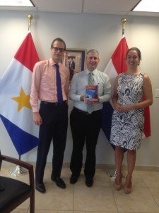 From left to right: Jaap Rutger Kos (Senior Tax Manager Meijburg & Co Caribbean), Mr. Jonathan Johnson (Island Governor Saba) and Marjolein van den Berg (Tax Consultant Knowledge Management Meijburg & Co Caribbean)